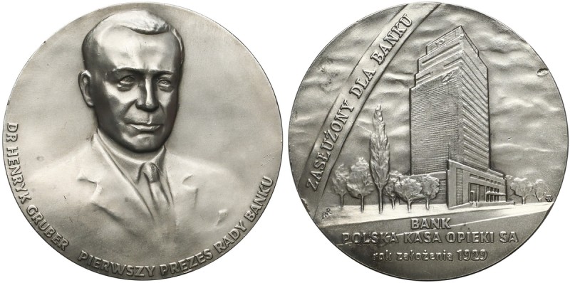 Medal SREBRO Dr. Henryk Gruber - Bank Polska Kasa Opieki - RZADKI Bardzo rzadka ...