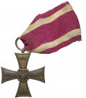 Krzyż Walecznych - nadaniowy Knedler Krzyż Walecznych wykonany w latach 1920-1921 na zamówienie MSWojsk. Brąz. Wymiary: 43,0 x 48,0 mm. Po stronie rew...