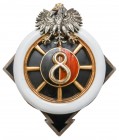 Odznaka, 8 Dywizjon Samochodowy - Bydgoszcz Niesłychanie efektowna i pięknie zachowana wersja oficerska odznaki 8. Dywizjonu Samochodowego. Walor w st...