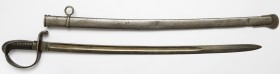 Bawaria - szabla model 1813 Wymiary:&nbsp; długość całkowita (bez pochwy) 90.5 cm długość głowni 76.5 cm długość pochwy 80.5 cm Na zewnętrznym płazie ...