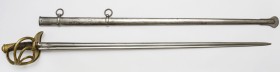 Francja, pałasz AN XI z 1819 roku Wymiary:&nbsp; długość głowni 99.5 cm
 długość całkowita (bez pochwy) 115.5 cm długość pochwy 102.5 cm 


SABER ...