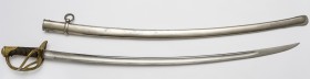 Francja - szabla model 1822 - tzw. 'szatelówka' Wymiary:&nbsp; długość głowni 92 cm
 długość całkowita (bez pochwy) 107 cm długość pochwy 94.5 cm 
...