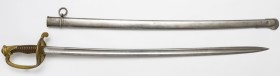 Francja - szabla oficera piechoty model 1845 Wymiary:&nbsp; długość całkowita (w pochwie) 95 cm&nbsp; długość całkowita (bez pochwy) 92.5 cm długość g...