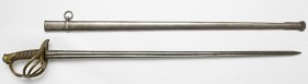 Francja - pałasz karabinierów model 1854 Wymiary:&nbsp; długość całkowita (z pochwą) 112 cm&nbsp; długość całkowita (bez pochwy) 108.5 cm długość głow...