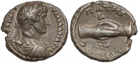 Aleksandria, Hadrian (117-138 ne.) Tetradrachma Moneta datowana na 13 rok panowania -&nbsp;128/9 n.e.
 Awers: Popiersie cesarza w wieńcu laurowym, zb...