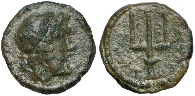 Grecja, Sycylia, Syrakuzy, V demokracja (214-212 p.n.e.) Brąz Awers: Głowa Posej...