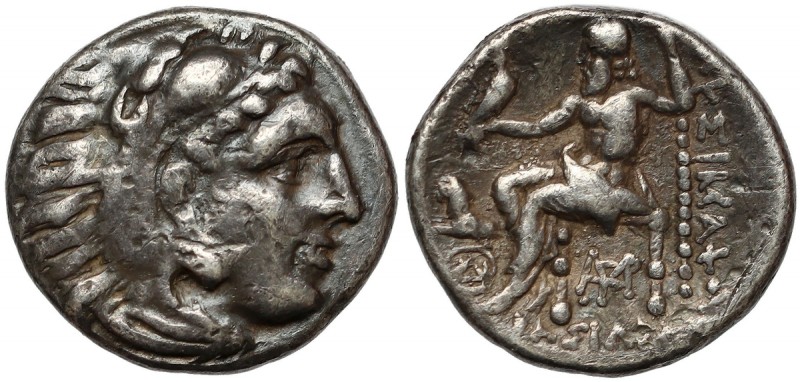 Grecja, Macedonia, Lizymach (297-281 p.n.e.) Drachma - Sestos Awers: Głowa Herak...