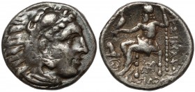 Grecja, Macedonia, Lizymach (297-281 p.n.e.) Drachma - Sestos Awers: Głowa Heraklesa w skalpie lwa, w prawo. Rewers: Zeus siedzący na tronie w lewo, t...