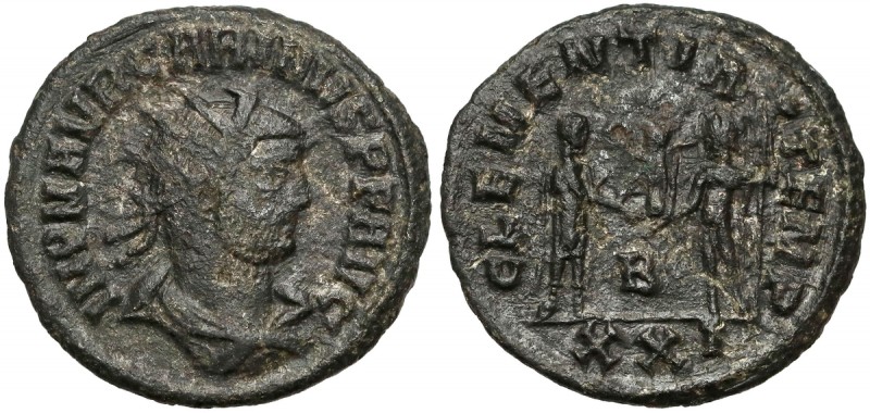 Karinus (283-285 n.e.) Antoninian, Kyzikos Awers: Popiersie cesarza w koronie pr...