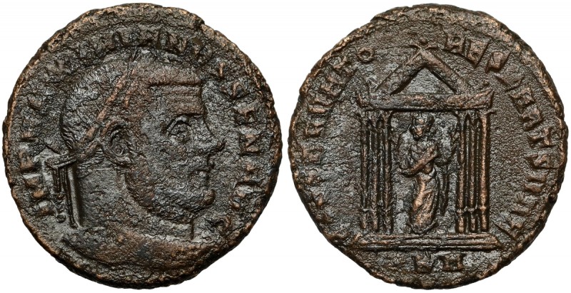 Maksymian Herkuliusz (286-305 n.e.) Follis, Kartagina Awers: Głowa cesarza w wie...