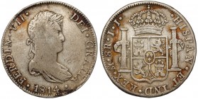 Meksyk, Ferdynand II, 8 reali 1814-II Srebro, średnica 39,3 mm, waga 26,66 g.&nbsp; 
Grade: VF 

WORLD COINS - AMERICA
