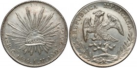 Meksyk, 8 reali 1894, CN AM Srebro, średnica 38,9 mm, waga 27,37 g.&nbsp; Reference: KM#377.3
Grade: XF- 

WORLD COINS - AMERICA