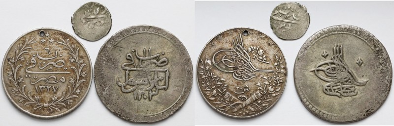 Islam, zestaw monet, w tym Egipt, Imperium Ottomańskie (3szt) 
Grade: F/VF+ 
...