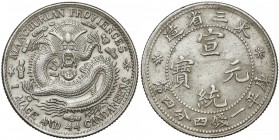 Chiny, Mandżuria, 20 centów 1911-1915 Slightly cleaned. Reference: Krause Y# 213
Grade: VF+/XF 

WORLD COINS - ASIA CHINA
