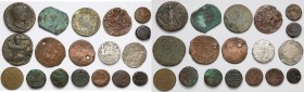 Zestaw monet różnych, głównie Azja (18szt) Monety pokazane na zdjęciu, najstarsza pozycja w zestawie to sesterc Hadriana. Monety w większości w słabyc...