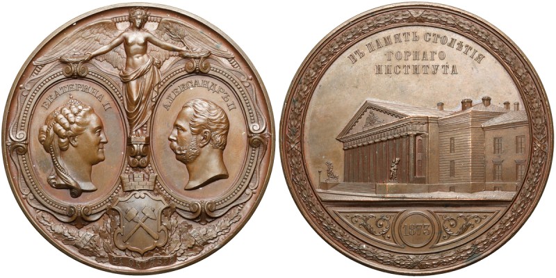 Rosja, Aleksander II, Medal 1873 - 100-lecie Instytutu Górniczego w Petersburgu ...