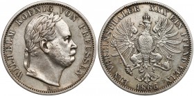 Preussen, Vereinsthaler 1866-A, Berlin
Prusy, Talar (Vereinsthaler) 1866-A, Berlin Reference: A.K.S. 99
Grade: VF 

WORLD COINS - GERMANY