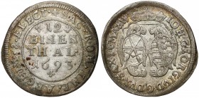 Sachsen, Johann Georg IV., 1/12 Taler 1693
Saksonia, Jan Jerzy IV, 1/12 talara 1693 
Grade: XF/XF+ 

WORLD COINS - GERMANY