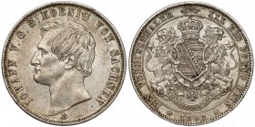 Sachsen, Johann, Vereinsthaler 1862 B
Saksonia, Jan Wettyn, Vereinsthaler 1862 B Srebro, średnica 33,1 mm, waga 18,47 g. Reference: A.K.S. 137
Grade...