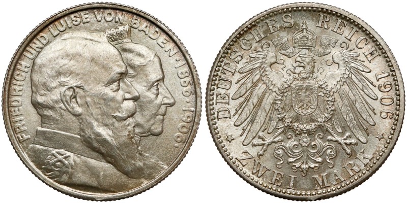 Deutschland, Baden 2 Mark 1906 G
Badenia, 2 marki 1906 G Pamiątkowa emisja wybi...