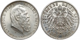 Deutschland, Bayern, 5 Mark 1911 D
Bawaria, 5 marek 1911 D Reference: Jaeger 50
Grade: XF+/AU 

WORLD COINS - GERMANY
