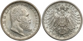 Deutschland, Württemberg, 2 Mark 1912 F
Wirtembergia, 2 marki 1912 F Reference: Jaeger 174
Grade: XF/XF+ 

WORLD COINS - GERMANY
