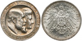 Deutschland, Württemberg, 3 Mark 1911 F
Wirtembergia, 3 marki 1911 F Reference: Jaeger 177a
Grade: XF+ 

WORLD COINS - GERMANY
