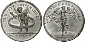 Deutschland, Medaille 1801 - Friede von Lunéville
Niemcy, Medal 1801 - Pokój z Luneville Cyna (?), średnica 32,1 mm, waga 12,01 g.&nbsp; 
Grade: AU ...