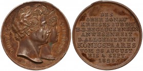 Deutschland, Bayern, Ludwig I Wittelsbach, Medaille - Anwesenheit Königspaares 1829
Niemcy, Bawaria, Ludwik I Wittelsbach, Medal na pamiątkę przybyci...