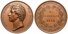 Deutschland, Bayern, Ludwig I, Preis Medaille der Industrie Ausstellung 1835
Niemcy, Bawaria, Ludwik I, Medal Wystawa Branżowa 1835 Na rewersie grawe...