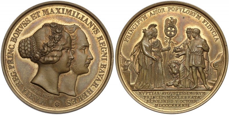 Deutschland, Bayern, Ludwig I., Medaille 1842 - Vermählung Maria und Maximillian...