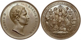 Deutschland, Ludwig II, Medaille 1869 - Kunst und Industrie Ausstellung
Niemcy, Ludwik II, Medal 1869 - Międzynarodowa Wystawa Sztuki i Przemysłu w M...