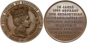 Deutschland, Bayern, Medaille 1896 - Zum Gedächtniss Erwählung Wilhelm I.
Niemcy, Bawaria, Medal 1896 - Upamiętnienie wyboru cesarza Wybity w 1896 ro...