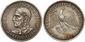 Deutschland, Medaille 1933 - auf die Ereignisse des Jahres 1933
Niemcy, Medal 1933 - Objęcie władzy przez Hitlera Medal sygnowany na rancie. Srebro, ...