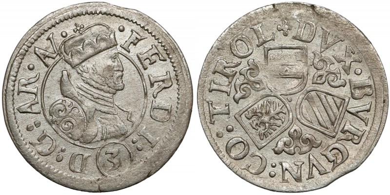 Österreich, Ferdinand II. (1619-1637), 3 Kreuzer Tirol - ohne Datum
Austria, Fe...