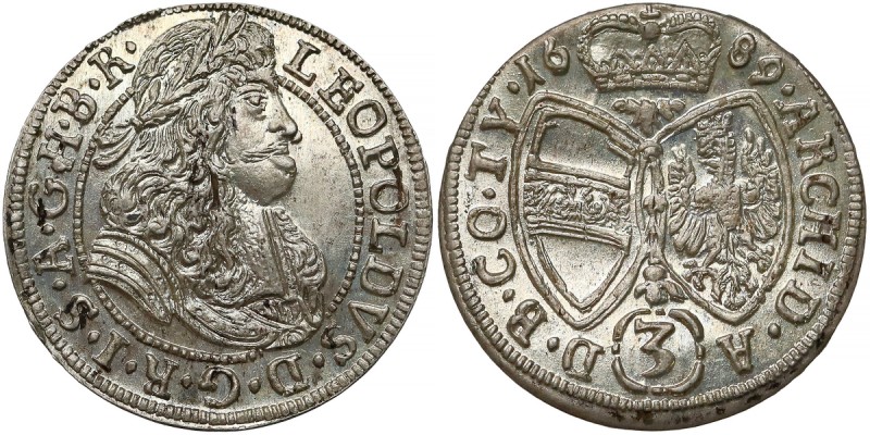 Österreich, Leopold I., 3 Kreuzer 1689, Hall
Austria, Leopold I, 3 krajcary 168...