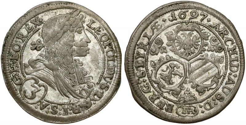 Österreich, Leopold I., 3 Kreuzer 1697 IA, Graz
Austria, Leopold I, 3 krajcary ...