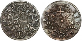 Österreich, Salzburg, Sigismund III. von Schrattenbach, Kreuzer 1756
Austria, Salzburg, Zygmunt von Schrattenbach, 1 krajcar 1756 Reference: Krause K...
