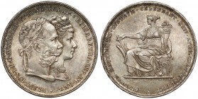 Österreich, Franz Joseph I., 2 Gulden 1879 - Silberhochzeit
Austria, Franciszek Józef I, 2 guldeny 1879 - Srebrne gody Piękne lustro i gabinetowa pat...