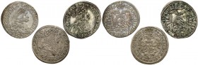 Österreich, Leopold I., 3 Kreuzer 1666, 1669 und 1694 (3 Stücke)
Austria, Leopold I, 3 krajcary 1666, 1669 i 1694 (3szt) 
Grade: VF/VF+ 

WORLD CO...