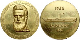 Bułgaria, Medal 1966 Hristo Botev 1848-1876 / Radetzky Mosiądz złocony, średnica 58,8 mm, waga 84,41 g.&nbsp; 
Grade: XF 

WORLD COINS - EUROPE Bul...