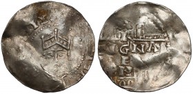 Francja, Strasburg, Henryk II (1002-1024) Denar Srebro, średnica 20,6 mm, waga 1,54 g.&nbsp; 
Grade: VF 

WORLD COINS - EUROPE France / Frankreich