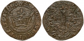 Francja, Liczman bez daty - AVE MA[RIA] (korona z orłem) Moneta lakierowana.&nbsp; Brąz, średnica 28,2 mm, waga 3,30 g.&nbsp; 
Grade: VF+ 

WORLD C...
