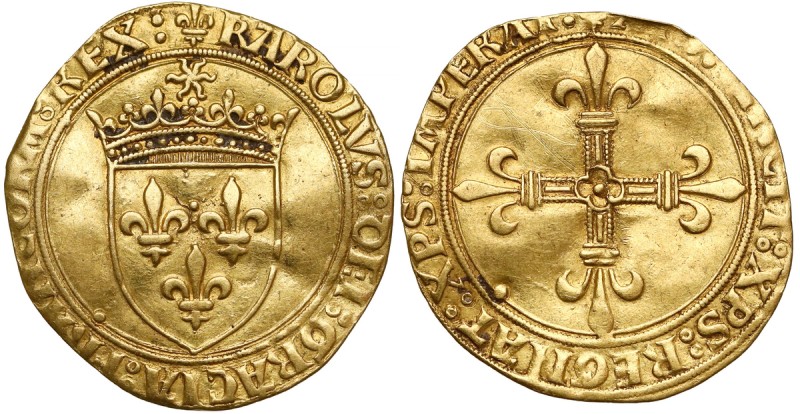 Francja, Karol VIII (1483-1498), Ecu d'or au soleil Emisja druga (lipiec 1494). ...