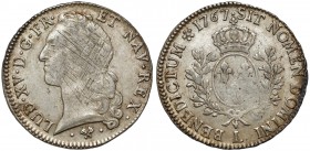 Francja, Ludwik XV, Ecu 1767 L, Bayonne Ładny egzemplarz. 
 Srebro, średnica 41,8 mm, waga 29,05 g.&nbsp; 
Grade: XF- 

WORLD COINS - EUROPE Franc...