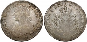 Francja, Ludwik XVI, Ecu 1784 A, Paryż Srebro, średnica 42,0 mm, waga 29,18 g.&nbsp; 
Grade: VF+ 

WORLD COINS - EUROPE France / Frankreich