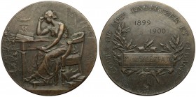 Francja, Medal Cours de... 1899-1900 Na rancie nabity napis BRONZE Brąz, średnica 41,8 mm, waga 38,66 g.&nbsp; 
Grade: VF+ 

WORLD COINS - EUROPE F...