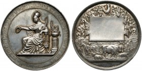 Francja, Medal nagrodowy - Towarzystwo Rolnicze (srebro) Medal sygnowany i numerowany na rancie. Niewręczony (miejsce na grawerunek czyste). 
 Srebro...