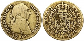 Hiszpania, Karol III, Escudo Madryt 1784 MJD Nakład 40.5 tys. Mennica Madryt. Złoto (Au.901), średnica 18 mm, waga 3.23 g
Reference: Krause KM# 416
...