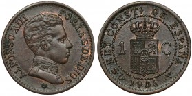 Hiszpania, Alfonso XIII, 1 centimo 1906 Odmiana z inicjałami SLV. 
Reference: Krause KM# 726
Grade: XF 

WORLD COINS - EUROPE